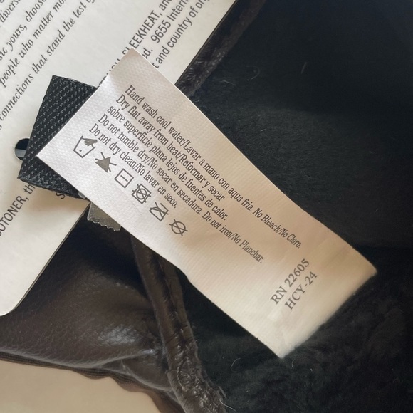 Men's Gloves Faux Leather Gathered Wrist  isotoner Insulated Large - Picture 7 of 7